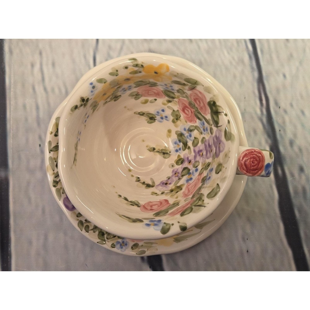 Tabletops Unlimited English Garden Jumbo Mug Cup & Saucer - Picture 3 of 8